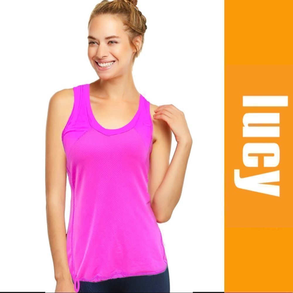 Lucy Toggle Hem Fuchsia Active Tank